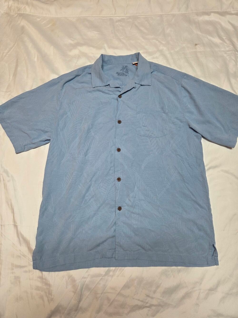 Tommy Bahama Pale Blue Short-Sleeve Camp Shirt